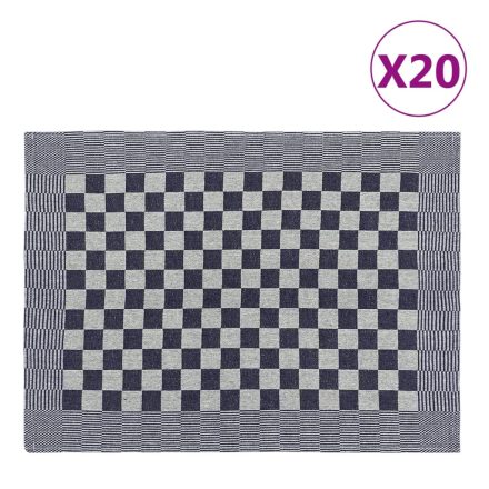 vidaXL 20 db kék és fehér pamut konyhai törölköző 50 x 70 cm