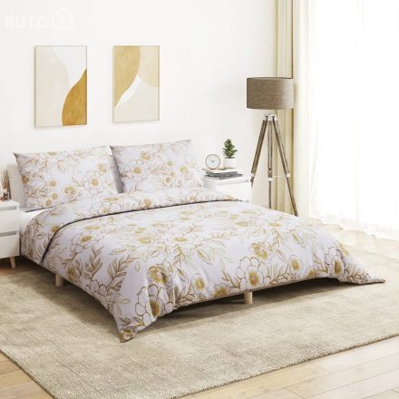 vidaXL fehér és barna ágyneműhuzat-garnitúra 240x220 cm pamut