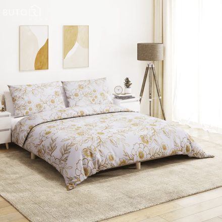 vidaXL fehér és barna ágyneműhuzat-garnitúra 200x200 cm pamut