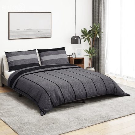 vidaXL szürke ágyneműhuzat-garnitúra 200x200 cm pamut