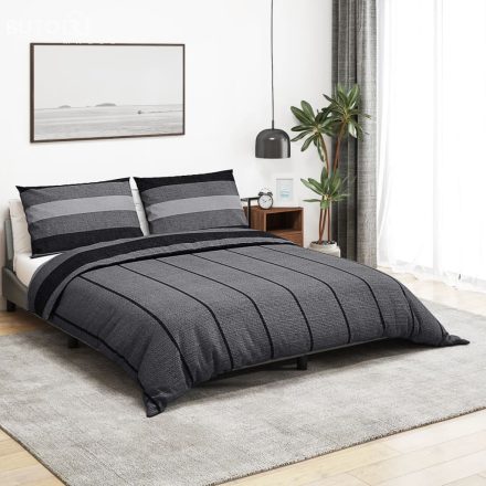 vidaXL sötétszürke pamut ágyneműhuzat-garnitúra 200 x 220 cm