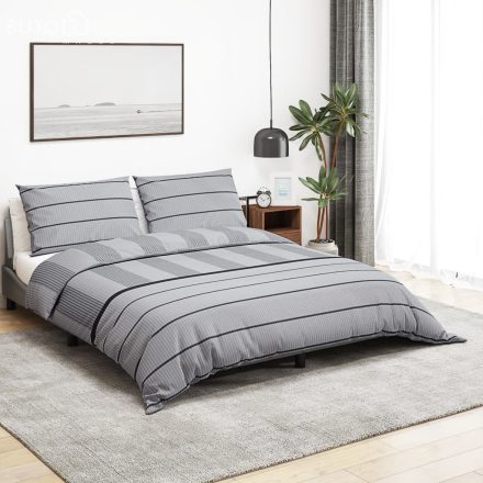vidaXL szürke pamut ágyneműhuzat-garnitúra 200 x 200 cm