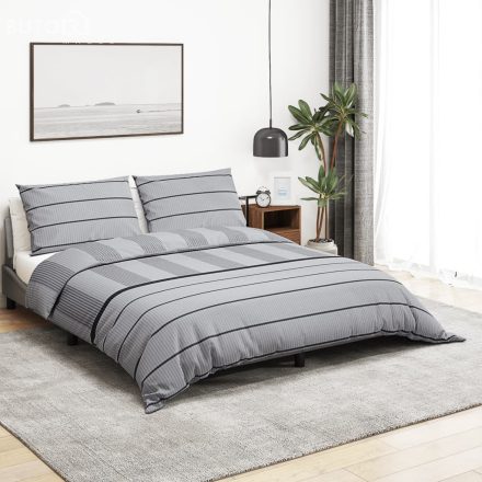 vidaXL szürke pamut ágyneműhuzat-garnitúra 155 x 220 cm
