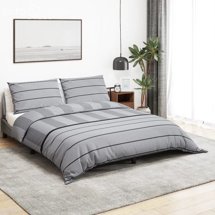 vidaXL szürke pamut ágyneműhuzat-garnitúra 200 x 200 cm