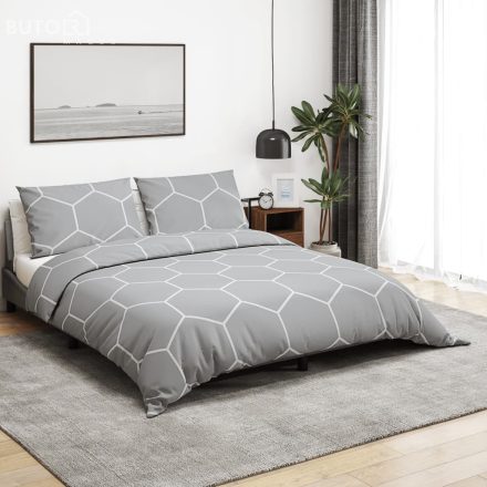vidaXL szürke pamut ágyneműhuzat-garnitúra 200 x 200 cm