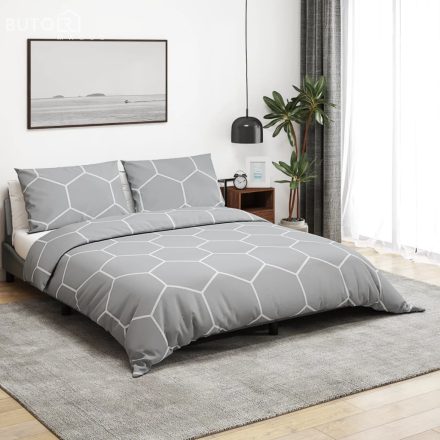 vidaXL szürke pamut ágyneműhuzat-garnitúra 200 x 200 cm