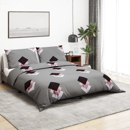 vidaXL szürke pamut ágyneműhuzat-garnitúra 200 x 200 cm