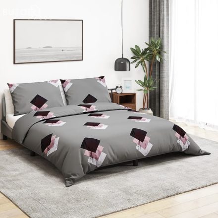 vidaXL szürke pamut ágyneműhuzat-garnitúra 225 x 220 cm
