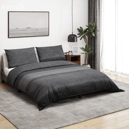 vidaXL sötétszürke pamut ágyneműhuzat-garnitúra 200 x 220 cm