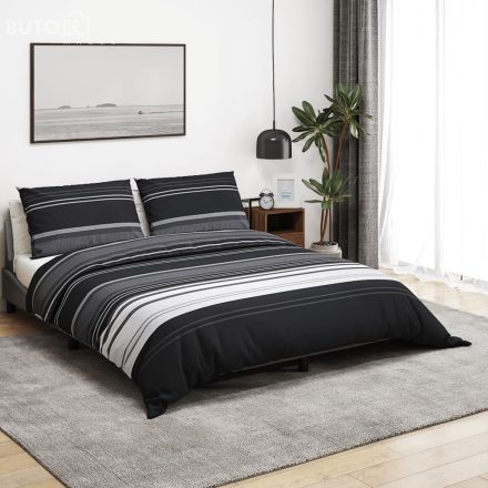 vidaXL fekete és fehér ágyneműhuzat-garnitúra 155x220 cm pamut
