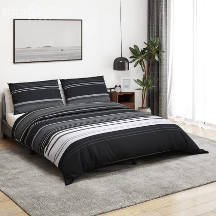vidaXL fekete és fehér ágyneműhuzat-garnitúra 200x220 cm pamut