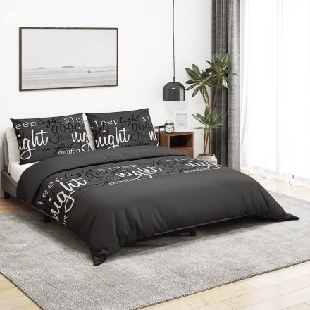 vidaXL fekete pamut ágyneműhuzat-garnitúra 140 x 200 cm