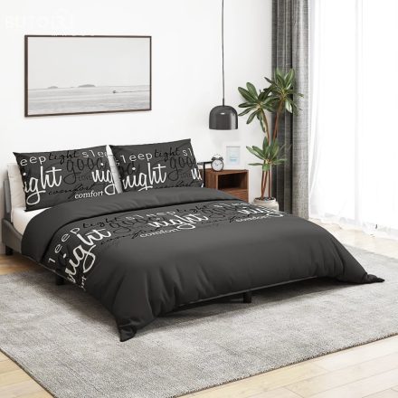 vidaXL fekete pamut ágyneműhuzat-garnitúra 200 x 200 cm