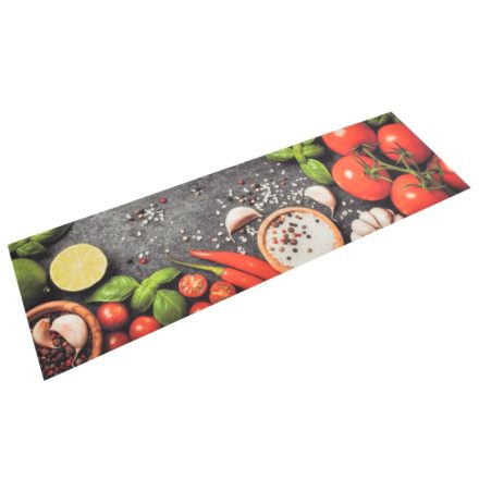 vidaXL mosható zöldségmintás bársony konyhai szőnyeg 45x150 cm