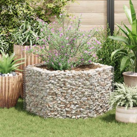 vidaXL hatszögletű gabion magaságyás 100 x 90 x 50 cm