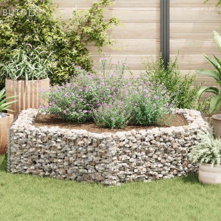 vidaXL hatszögletű gabion magaságyás 200 x 173 x 40 cm