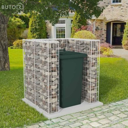 vidaXL acél gabion 1 db gurulós kukához 110 x 100 x 120 cm 