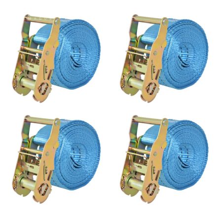 vidaXL 4 db kék racsnis rögzítőheveder 2 tonna 6 m x 38 mm