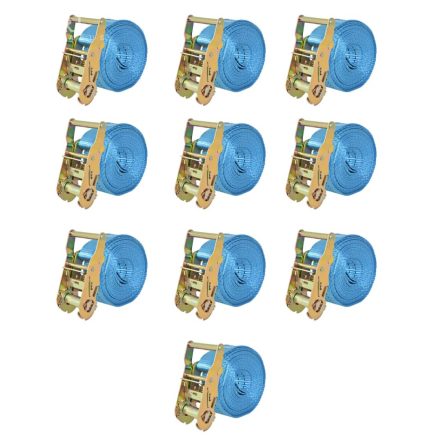 vidaXL 10 db kék racsnis spanifer, 2 tonna 6 m x 38 mm 