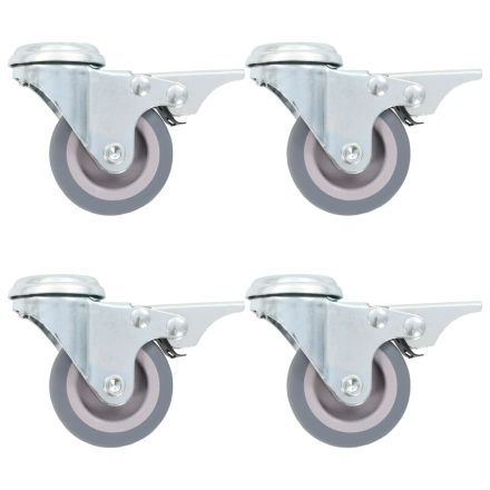 vidaXL 4 db hátfuratos önbeálló görgő dupla fékkel 50 mm 