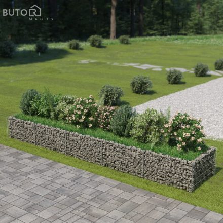 vidaXL horganyzott acél gabion magaságyás 450 x 90 x 50 cm