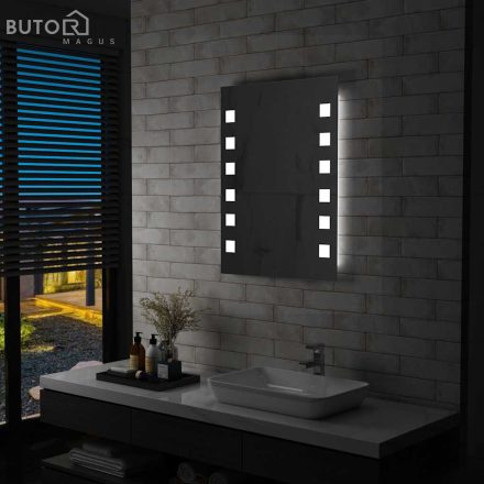 vidaXL LED-es fürdőszobai falitükör 60 x 80 cm
