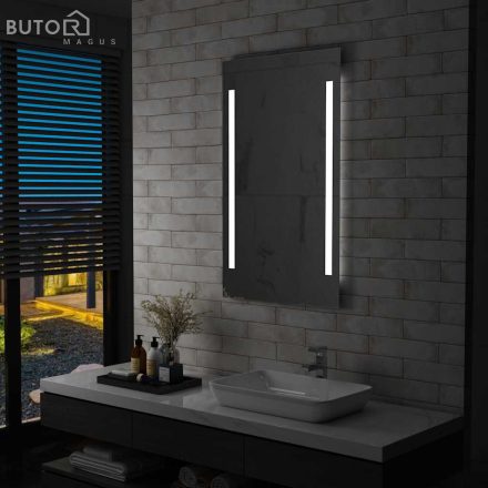 vidaXL LED-es fürdőszobai falitükör 60 x 100 cm