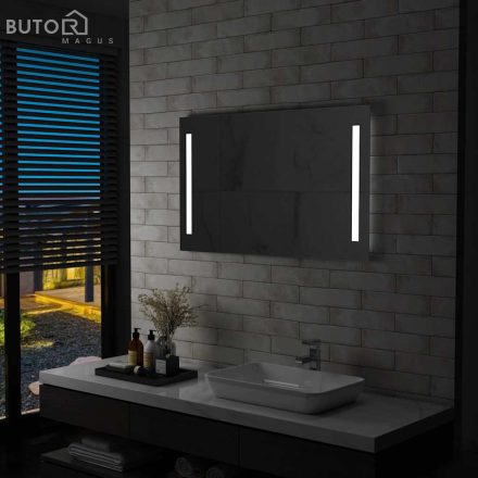 vidaXL LED-es fürdőszobai falitükör 100 x 60 cm
