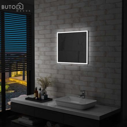 vidaXL LED-es fürdőszobai falitükör 60 x 50 cm