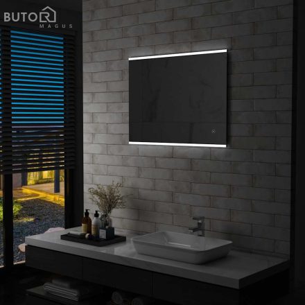 vidaXL LED-es fürdőszobai falitükör érintésérzékelővel 80 x 60 cm
