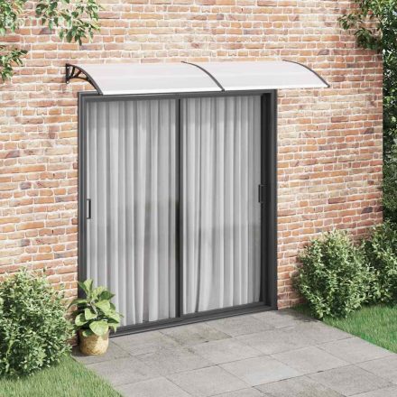 vidaXL fekete és átlátszó polikarbonát ajtóelőtető 240 x 75 cm