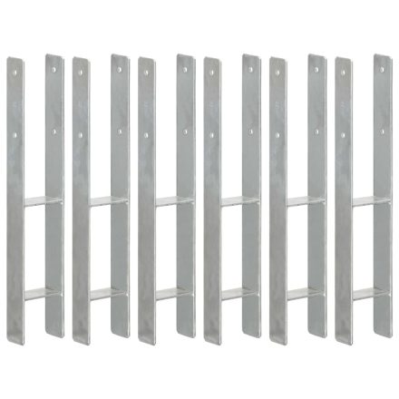 vidaXL 6 db ezüstszínű horganyzott acél kerítéshorgony 9 x 6 x 60 cm