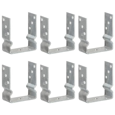 vidaXL 6 db ezüstszínű horganyzott acél kerítéshorgony 12 x 6 x 15 cm