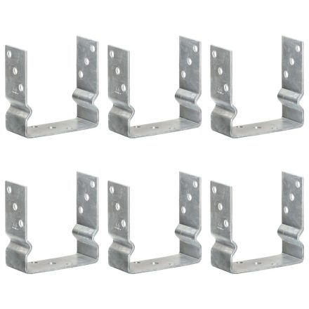 vidaXL 6 db ezüstszínű horganyzott acél kerítéshorgony 14 x 6 x 15 cm