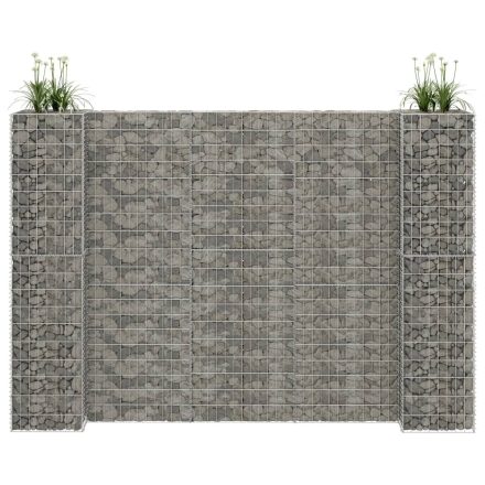 vidaXL H alakú acéldrót virágtartó gabion 260 x 40 x 180 cm
