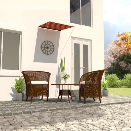 vidaXL narancssárga és barna feltekerhető napellenző 100 x 150 cm