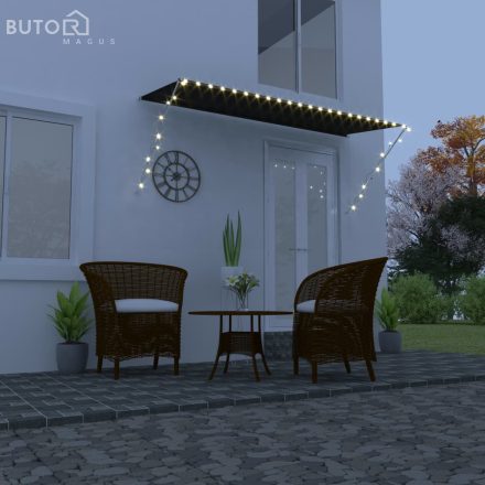 vidaXL feltekerhető antracitszürke napellenző LED-del 300 x 150 cm