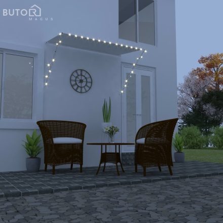 vidaXL feltekerhető krémszínű napellenző LED-del 250 x 150 cm
