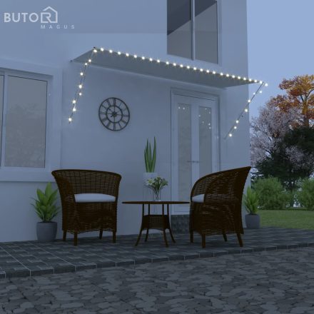vidaXL feltekerhető krémszínű napellenző LED-del 300 x 150 cm