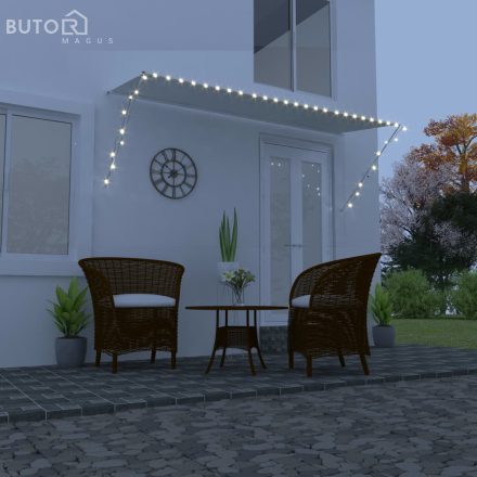 vidaXL feltekerhető krémszínű napellenző LED-del 350 x 150 cm