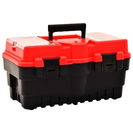 vidaXL piros műanyag szerszámosláda 462 x 256 x 242 mm