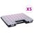 vidaXL 5 db műanyag tárolódoboz állítható elválasztókkal 385x283x50 mm