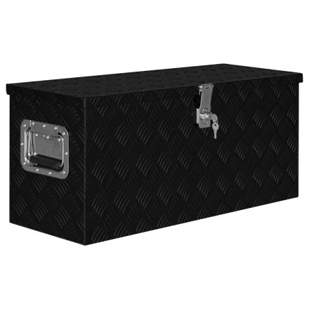 vidaXL fekete alumíniumdoboz 80 x 30 x 35 cm 