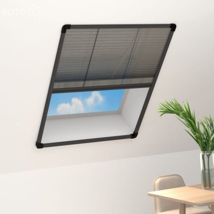 vidaXL antracitszürke alumínium pliszé ablakszúnyogháló 80 x 100 cm