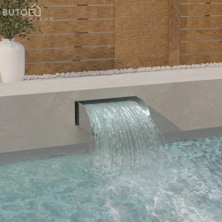 vidaXL 304-es rozsdamentes acél vízesés LED-ekkel 45 x 34 x 14 cm