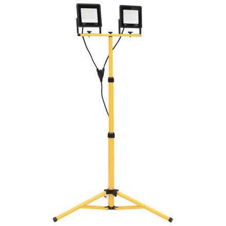 vidaXL hideg fehér fényű háromlábú LED-es reflektor 2 x 50 W
