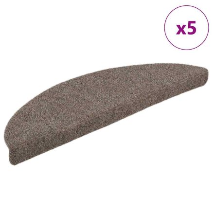 vidaXL 5 db krémszínű tűlyukasztott öntapadó lépcsőszőnyeg 56x17x3 cm