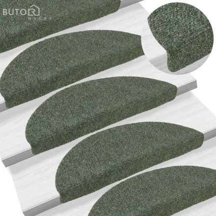 vidaXL 5 db öntapadós lépcsőszőnyeg 56 x 17 x 3 cm zöld félkör alakú