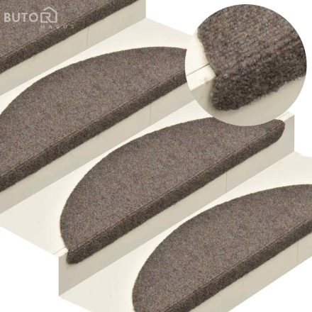 vidaXL 10 db öntapadós lépcsőszőnyeg 65 x 21 x 4 cm bézs félkör alakú nagy