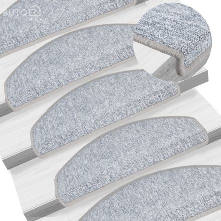 vidaXL 10 db világosszürke lépcsőszőnyeg 65x24x4 cm